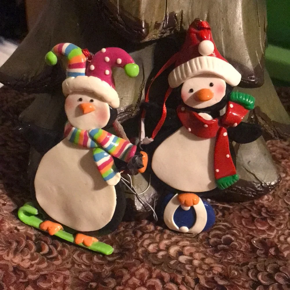 Set of 2 Penguin Ornaments